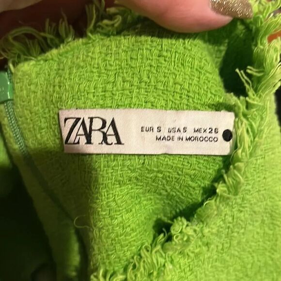 ZARA TEXTURED DRESS NEON GREEN, Bloggers favorite, S! - Picture 8 of 8
